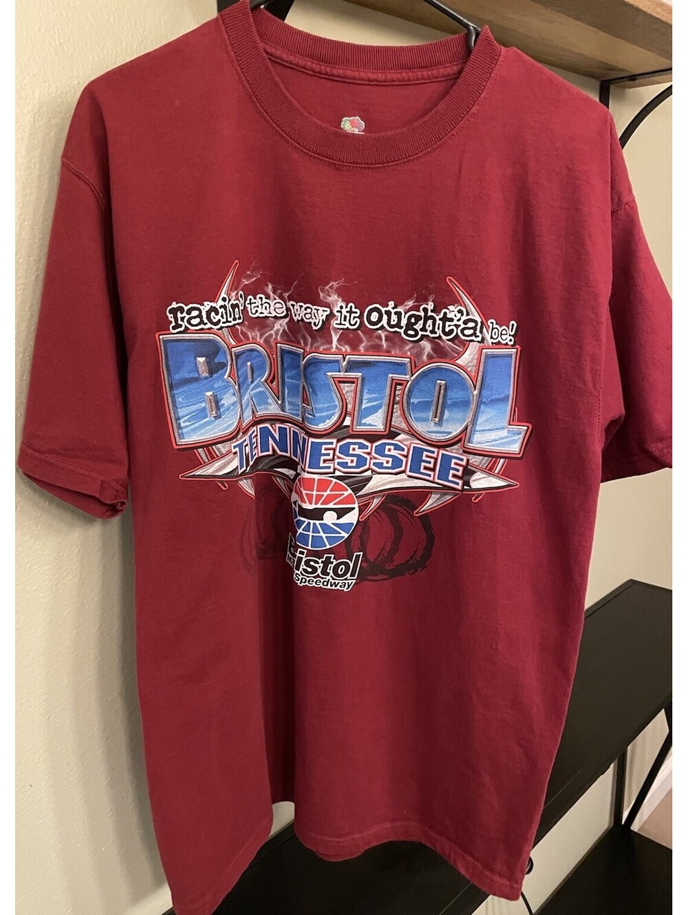 Vintage 2007 Nascar  Bristol Tennessee Racing T-Shirt Size L Red